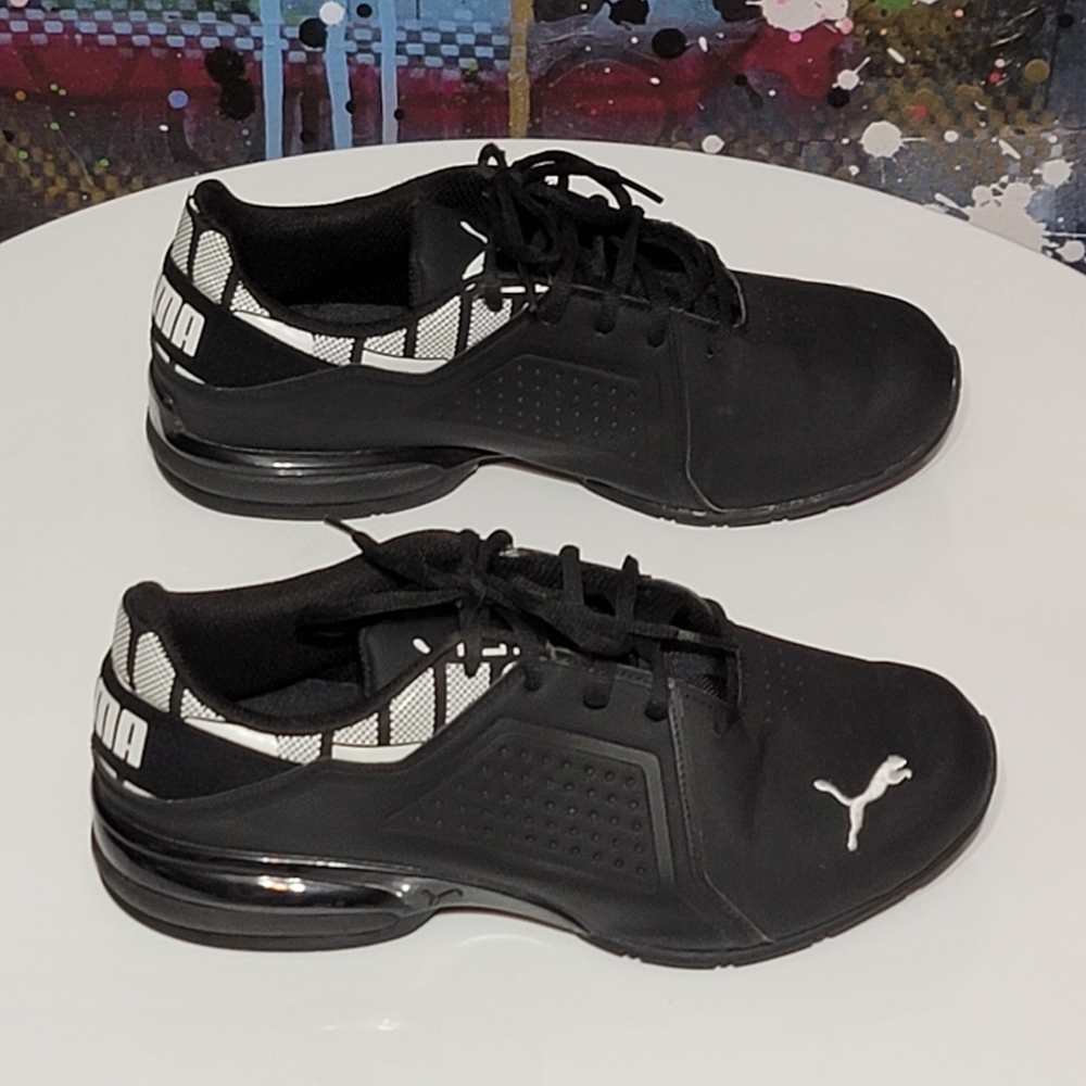 Puma Men's Viz Runner Black/White Gym Sneakers Shoes Athletic Size 8.5